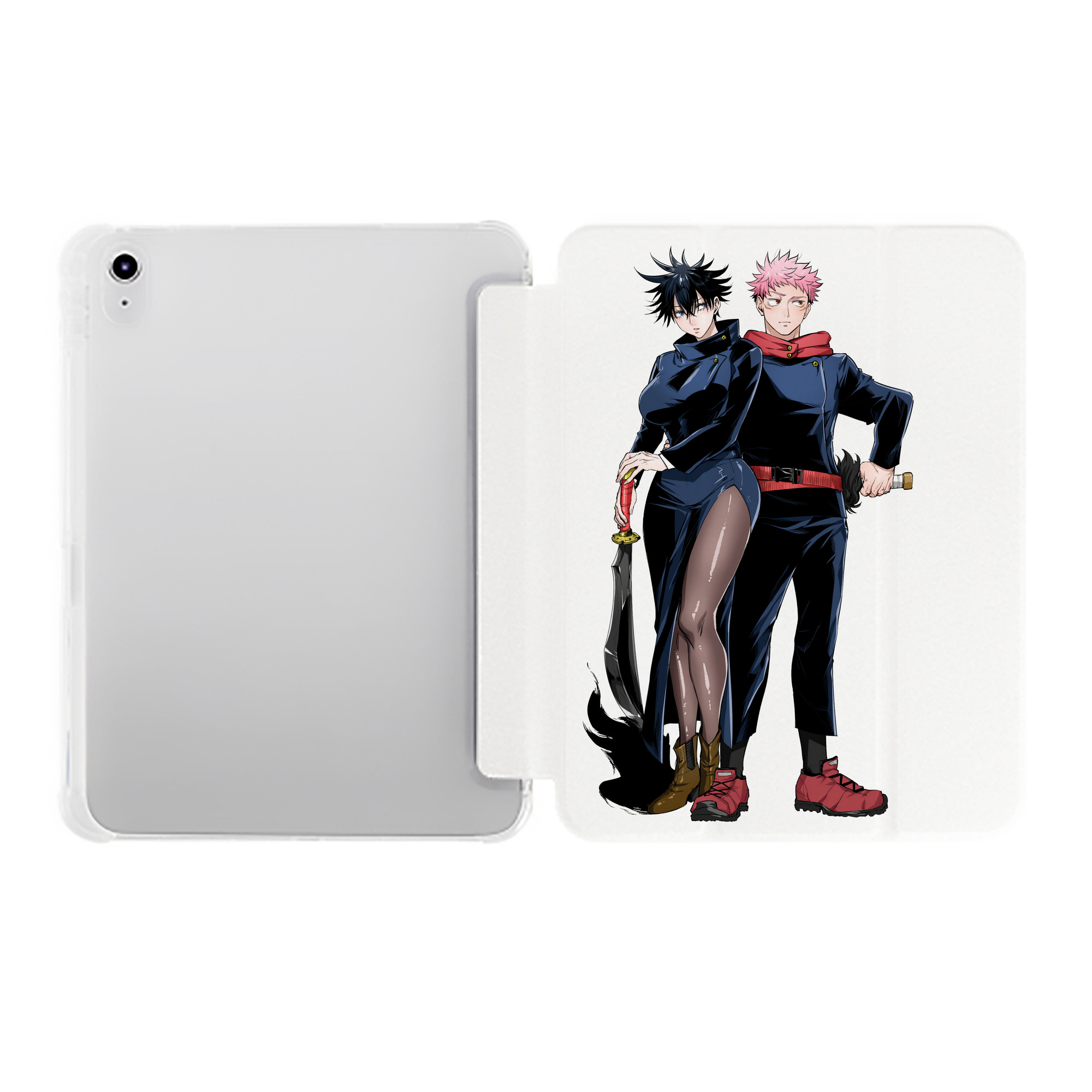 （画像用） 呪術廻戦 Jujutsu Kaisen IPad ケース ペン収納付き 三つ折りスタンド PUレザー×シリコン 対応機種9.5/10.5/10.9インチ